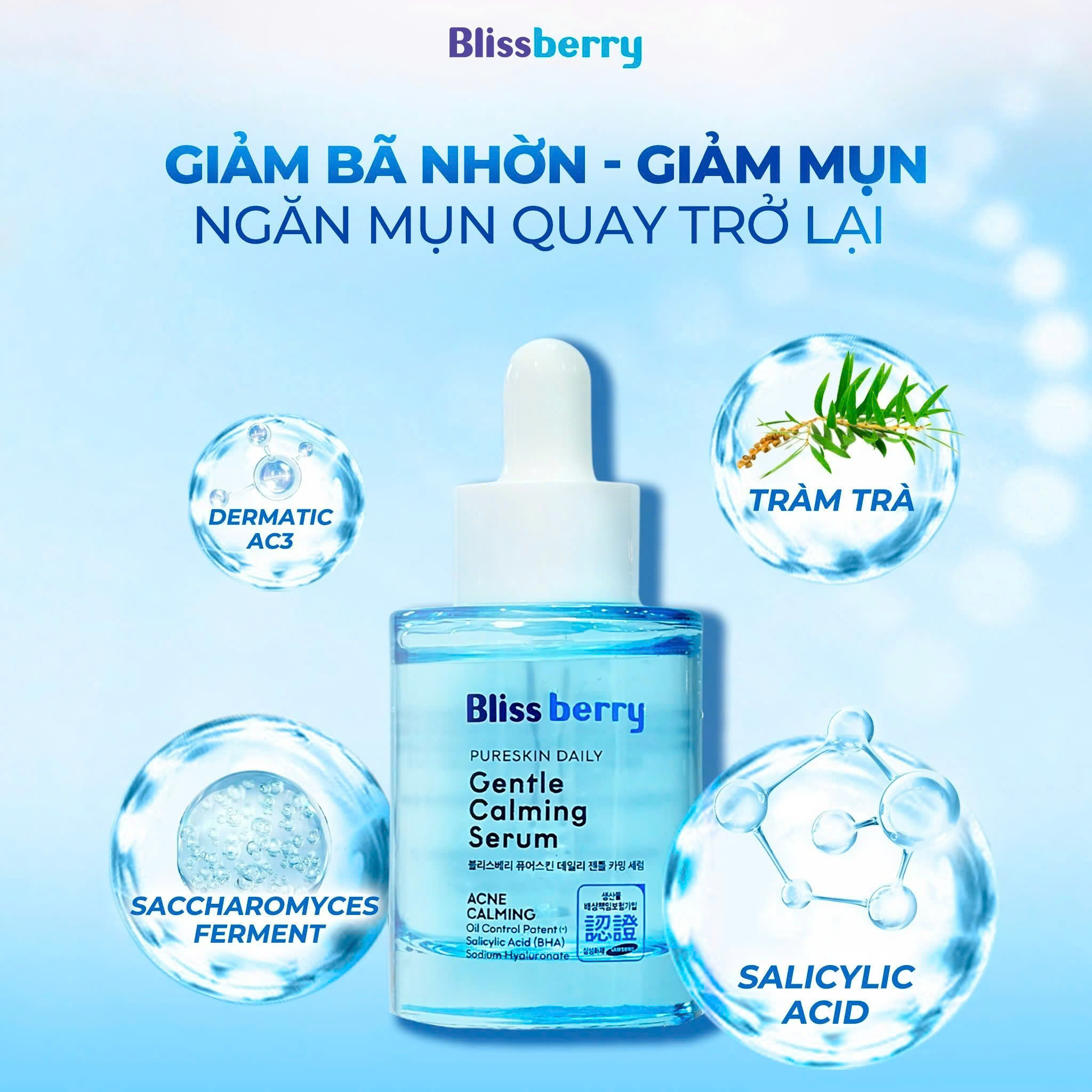 Serum BHA cấp ẩm kiềm dầu Blissberry 30ml - Ảnh 3