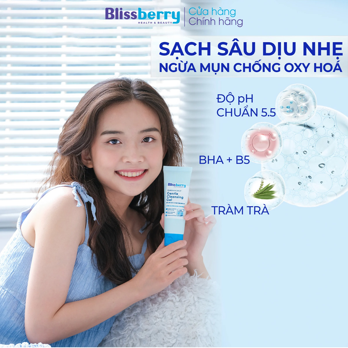 Sữa rửa mặt da dầu sạch sâu & giảm mụn Blissberry 100ml - Ảnh 4